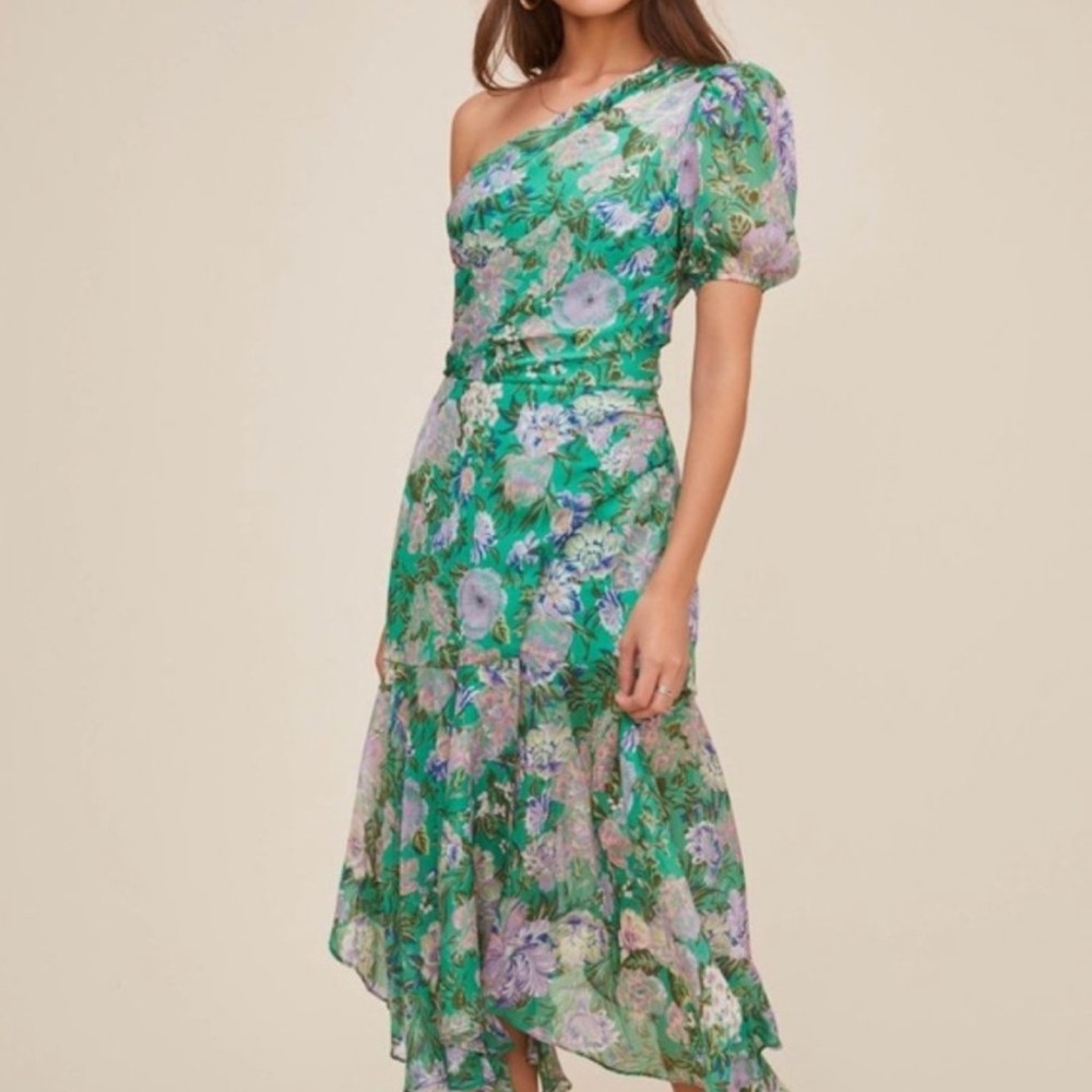 ASTR The Label | Green | One Shoulder Dress